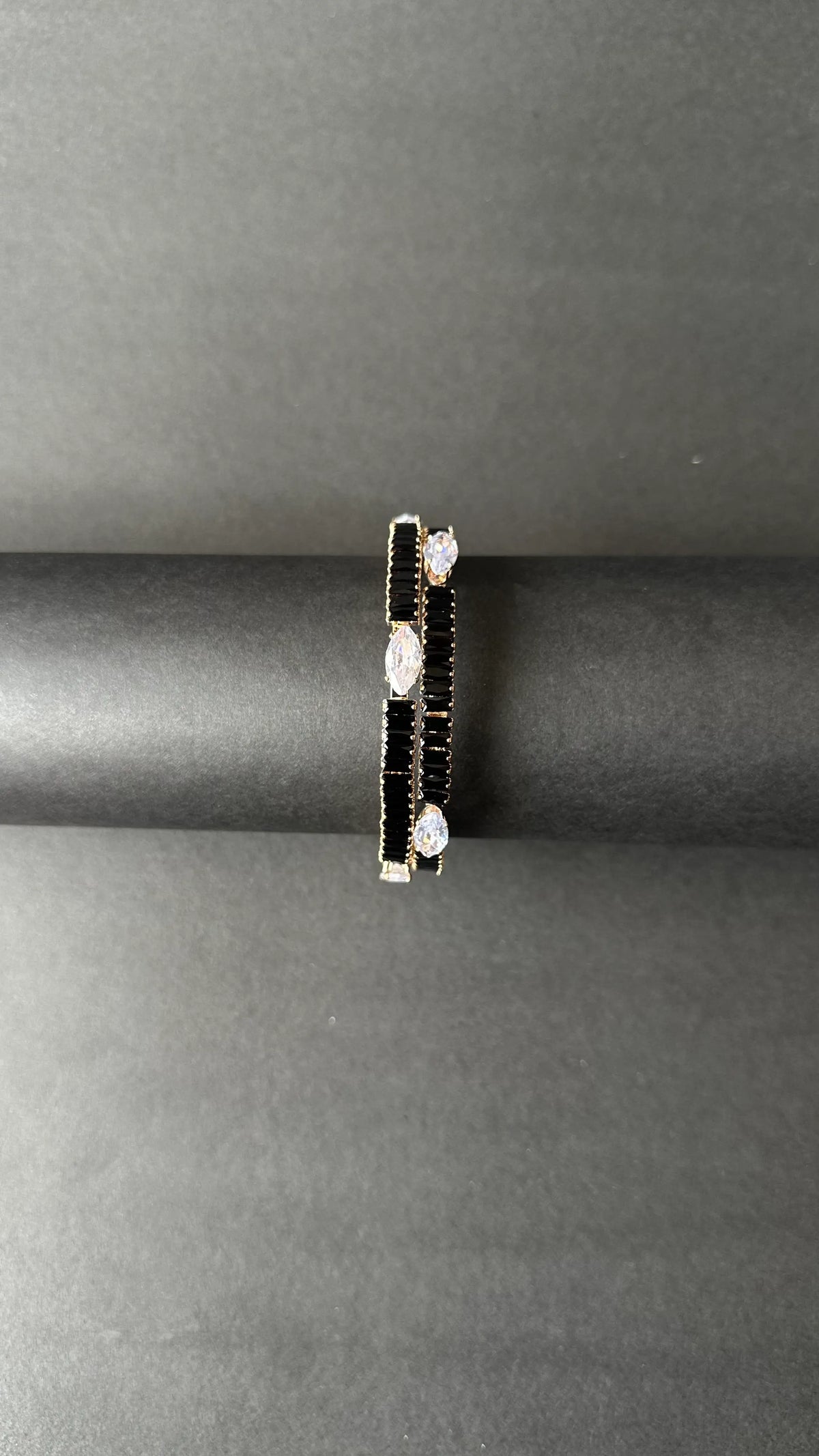 Black and Gold Crystal Bangles