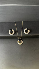 Luxe Black Onyx Halo Pendant Set