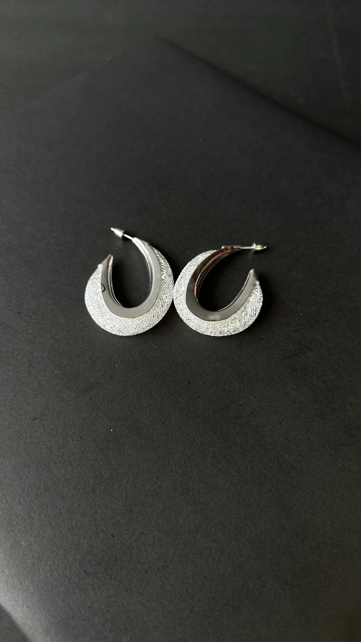 Silver Shimmer Hoop Earrings