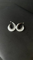 Silver Shimmer Hoop Earrings