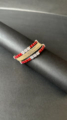 Crimson Sparkle Gold Bangles