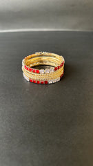 Crimson Sparkle Gold Bangles