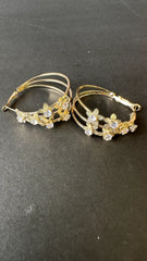 Golden Floral Hoop Earrings