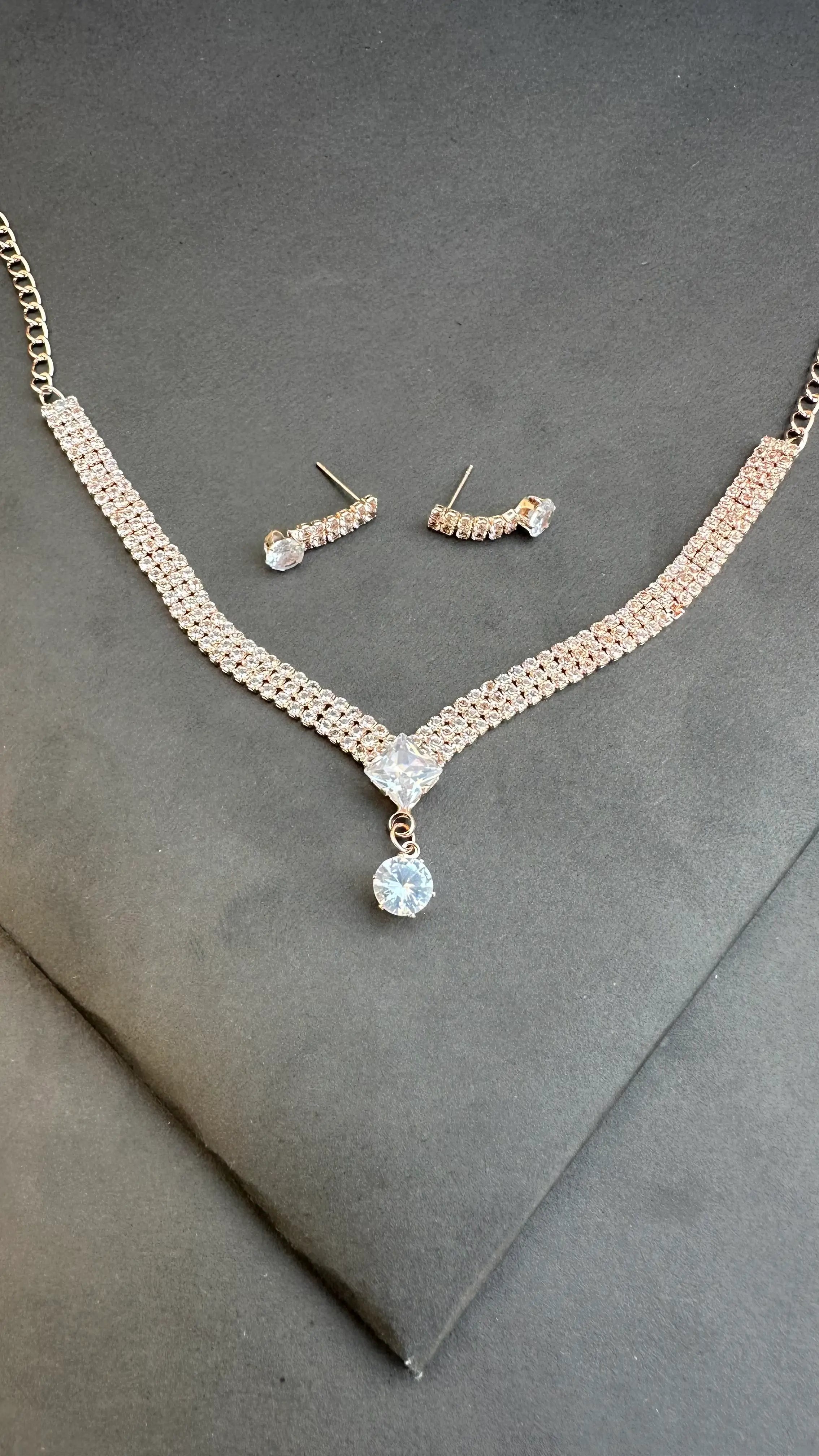 Radiant Crystal Pendant Set