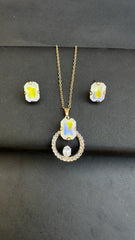 Radiant Halo Pendant Set