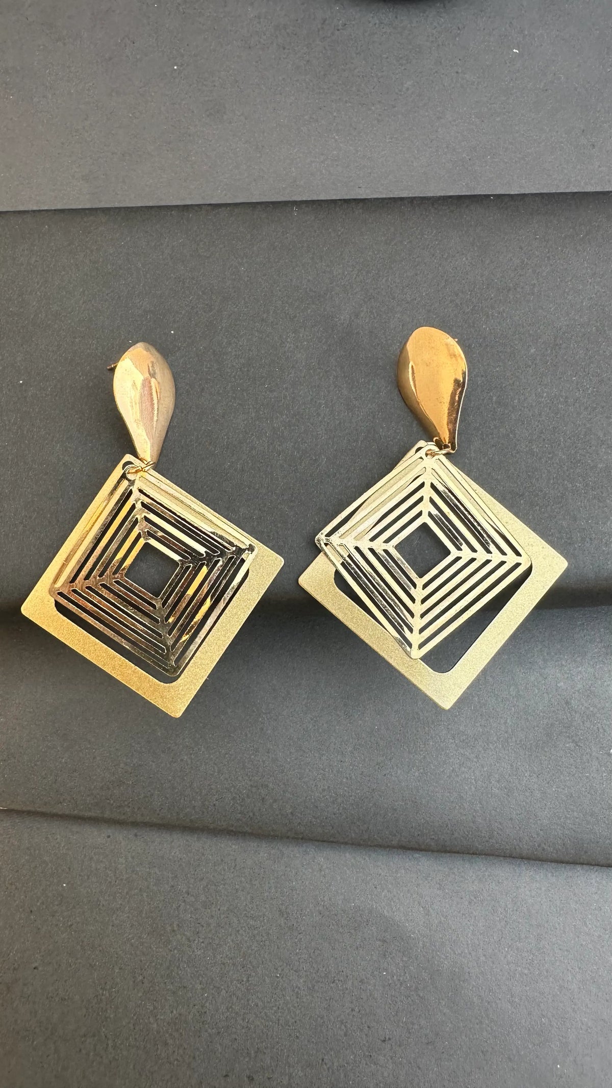 Golden Geometric Glam Earrings